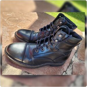 Black Leather Men's Boots